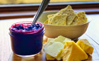 Blueberry Rhubarb Chutney with Rosemary Thyme Crackers